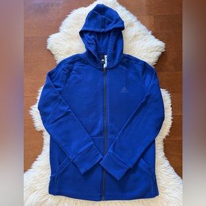 Adidas Blue Full Zip Sweatshirt. Size Small